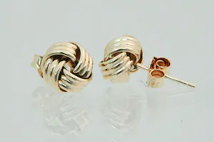 85 - Elegant paar 14krt rosé gouden oorstekers model - fraai afgewerkte "knopen" kopen? Bied vanaf 60!