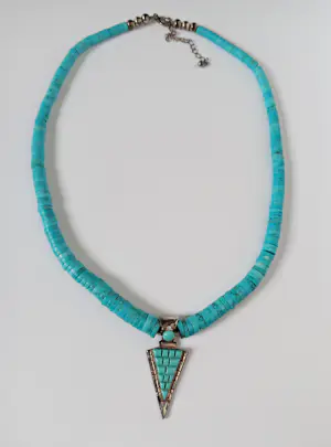Navajo collier turkoois 925 zilver pijlpunt Peyote Bird VS kopen? Bied vanaf 135!