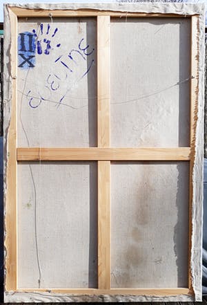 Niet of onleesbaar gesigneerd - Abstracte compositie, gemengde techniek op doek (groot!) kopen? Bied vanaf 1!