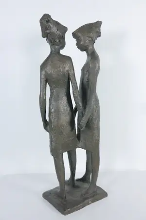 Clemens Pasch - Bronzen beeld, Die Freundinnen + boek! kopen? Bied vanaf 1500!