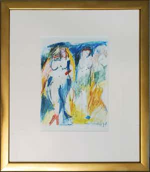 Helen Nieuwendijk - Pastel: 'Drie vrouwen' (Nieuwe lijst) verkocht voor € 95!