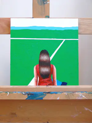 Gerard Boersma - Voetbalkous Aan Veldkant (Vrouw genietend van schilderij Raoul de Keyser) kopen? Bied vanaf 125!