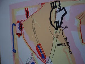 Huibert van Dorp - Zeefdruk, "Magnetische Flux". kopen? Bied vanaf 35!