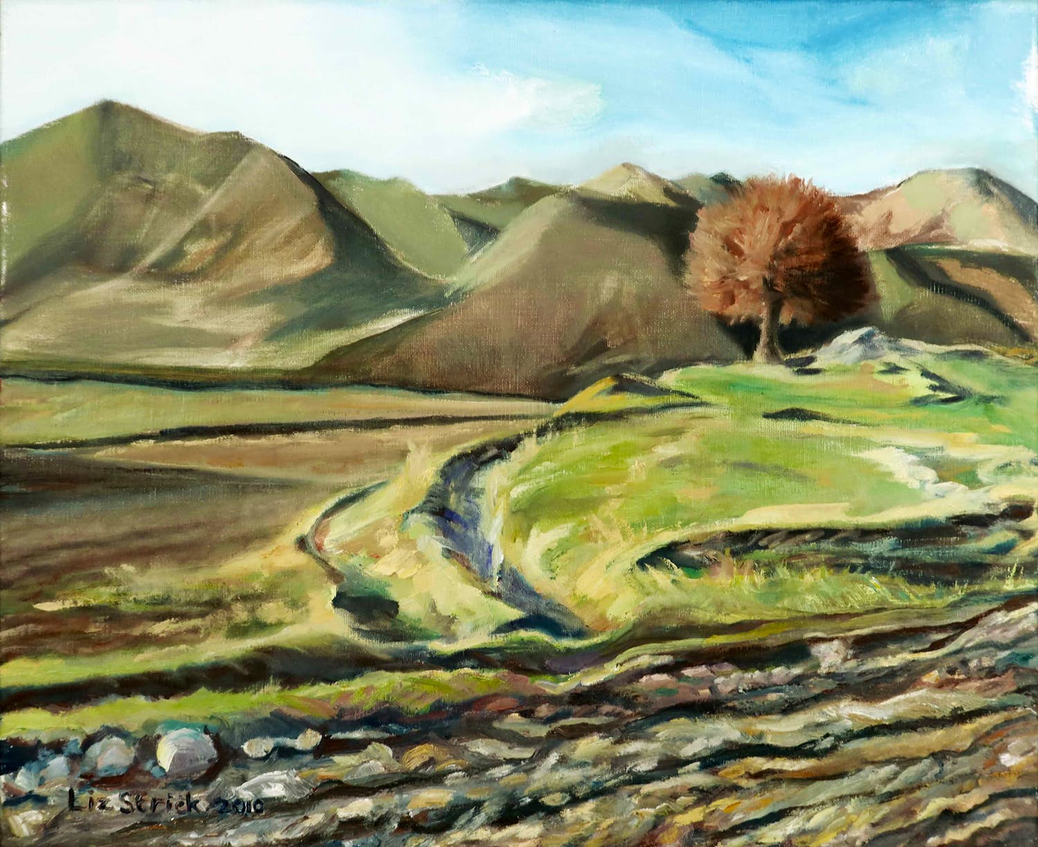 Liz Strick - Olieverf op doek, Faryab Province (heading towards Mazar-e-Shariff) kopen? Bied vanaf 1!