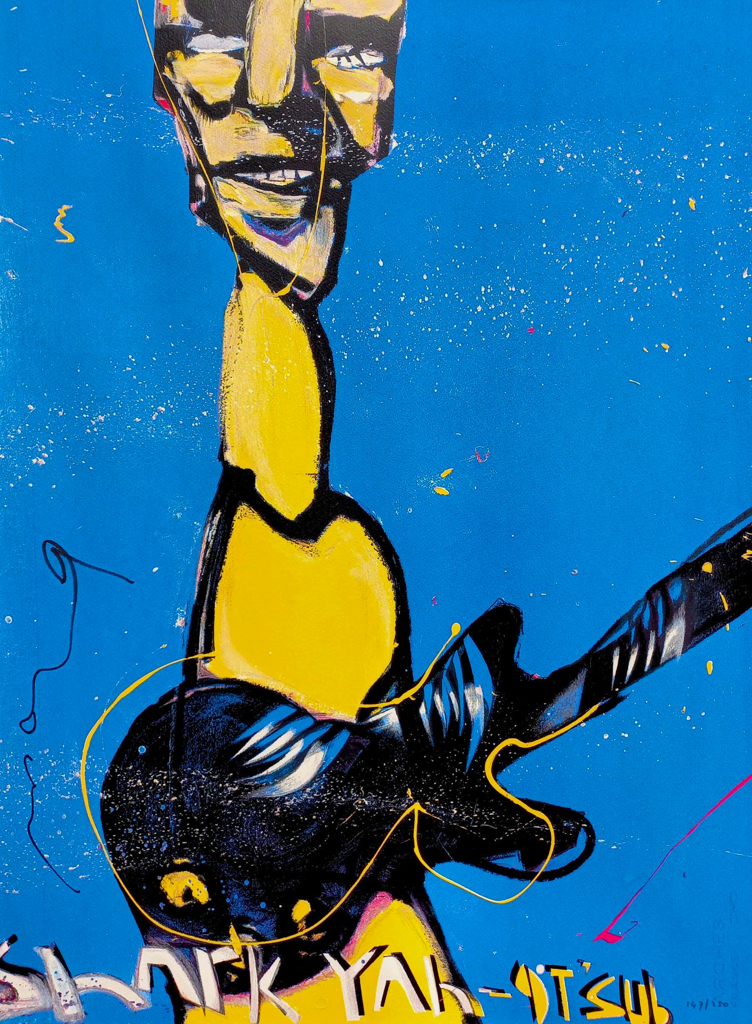 Herman Brood - De gitarist, zeefdruk (netjes ingelijst) kaufen? Bieten Sie von 350!