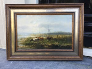 Cornelis Westerbeek (sr.) - C3456 - Koeien in Hollands landschap kopen? Bied vanaf 800!