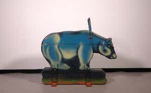 Nieuwe Kunst - Houten IJsbeer van Draaimolen, Kermis attribuut (Zwaar) verkocht voor € 100!