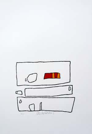 Cees Andriessen - linosnede: Bollewop - 1974 verkocht voor € 45!