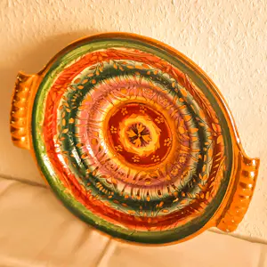 Royal Boch - Obstschale mit Henkel Keralux Boch Freres Sultane handbemalt vergoldet Art Deco kopen? Bied vanaf 120!