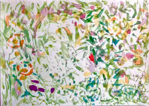 Paul Louis van den Bergh - “In de tuin” - Acryl op papier - Gesigneerd verkauft für € 85!