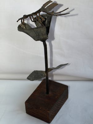 Niet of onleesbaar gesigneerd - Beeld van koper, "Libelle op klaproos" kopen? Bied vanaf 1!