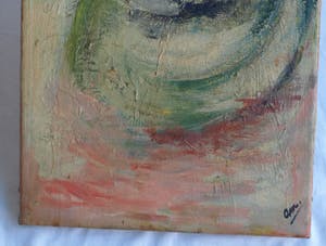 Niet of onleesbaar gesigneerd - Olieverf op doek, Vrouw met bloemetjeshoed – 100 x 30 cm - oud kopen? Bied vanaf 1!