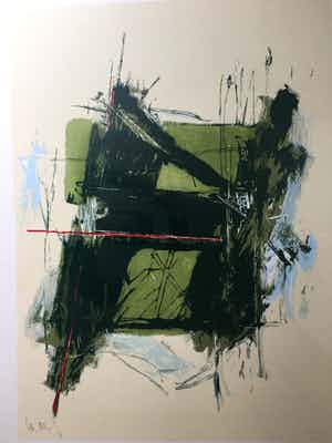 Arty Grimm - Abstracte compositie - Zeefdruk, Ingelijst (Groot) verkocht voor € 80!