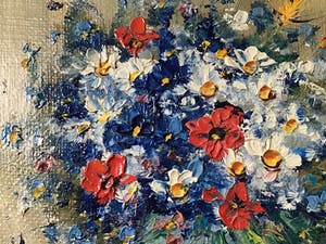 Niet of onleesbaar gesigneerd - Pot bloemen. kopen? Bied vanaf 1!
