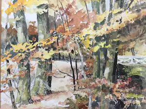 Johan Hendrik Gelink - herfstlandschap Buurse | aquarel - ingelijst kopen? Bied vanaf 39!