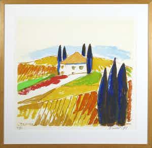 Jan Cremer - Aquatint, Toscana IV - Ingelijst verkocht voor € 250!