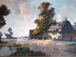 Henri Joseph Pauwels - Boerderij in landschap. verkocht voor € 149!