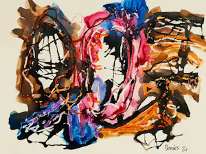 Bob Bonies - Jaren 60 gemengde techniek - abstracte compositie - gesigneerd kopen? Bied vanaf 64!