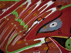 Paul Koning - Bijzonder Psychedelisch jaren 70 Pastel (ViltStift) "TaRaRaBoemDieJ" gesigneerd kopen? Bied vanaf 10!