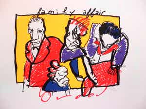 Herman Brood - Kleurenzeefdruk FAMILY AFFAIR Handgesigneerd. verkocht voor € 225!