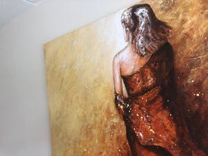 Roel Hofman - vrouw omwikkeld met doek, rugaanzicht. kopen? Bied vanaf 100!