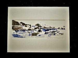 Niet of onleesbaar gesigneerd - gesigneerde zg. panorama-Collage - Cap Ferrat France - kopen? Bied vanaf 1!