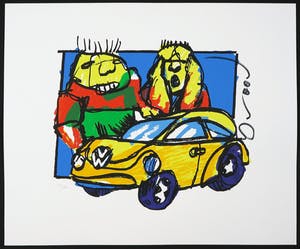 Herman Brood - Zeefdruk, VW-Beetle kopen? Bied vanaf 120!