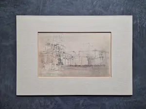 Dirkje Kuik - 1982 - gewassen inkt /aquarel tekening "paleis Lodewijk Napoleon Utrecht" gesign kopen? Bied vanaf 82!