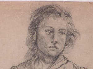 Niet of onleesbaar gesigneerd - Vrouw met drankkruik - Tekening kopen? Bied vanaf 1!