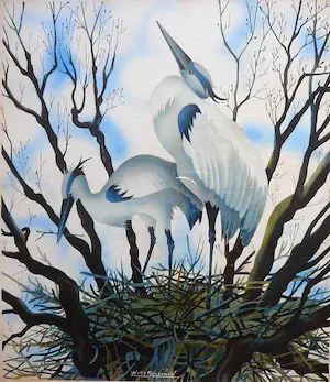 Willy Schermele - Reigers -litho circa 1950- kaufen? Bieten Sie von 50!