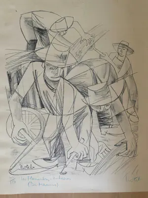 Marcel Notebaert - 8 zwart-wit tekeningen van figuren en taferelen. kopen? Bied vanaf 300!