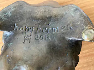 Hans Hermes - Zwaar bronzen beeld van een schildpad - gesigneerd - uit 2013. kopen? Bied vanaf 65!