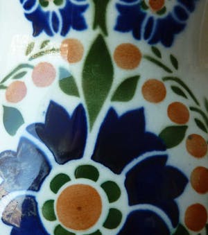 Societe Ceramique - Art Nouveau vaas met floraal polychroom decor kopen? Bied vanaf 13!