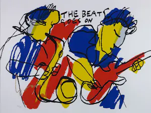 Herman Brood - Zeefdruk op papier, Beat goes II - Ingelijst kopen? Bied vanaf 400!