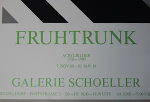 Gunter Fruhtrunk - Ausstellungsplakat Galerie Schoeller Düsseldorf 1980 kopen? Bied vanaf 60!