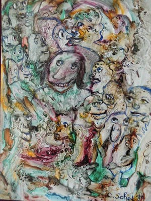 Carla Schot - Olieverfschilderij - Figuren (16+21) kopen? Bied vanaf 35!