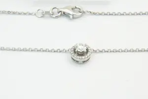 111 - Mooie set 14krt witgoud en diamanten choker en diamanten oorstekers kopen? Bied vanaf 600!