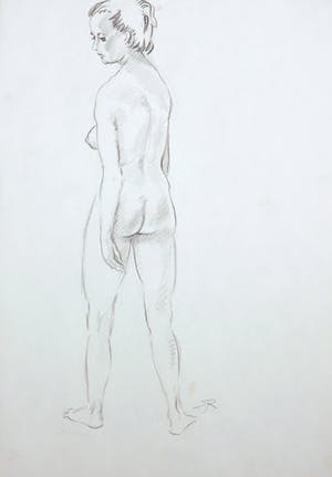 Jan Sluijters (jr.) - Tekening, Staand naakt kopen? Bied vanaf 1!
