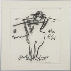 Anton Heyboer - Houtskooltekening, Zonder titel - Ingelijst kopen? Bied vanaf 150!