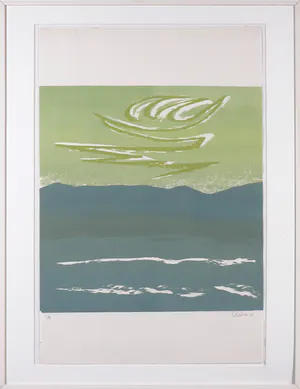 Wally Elenbaas - Zeefdruk, La mer - Ingelijst kopen? Bied vanaf 50!