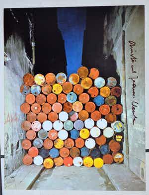 Christo - Oil Barrels en Coast: 2 offsets Taschen handgesigneerd verkocht voor € 50!