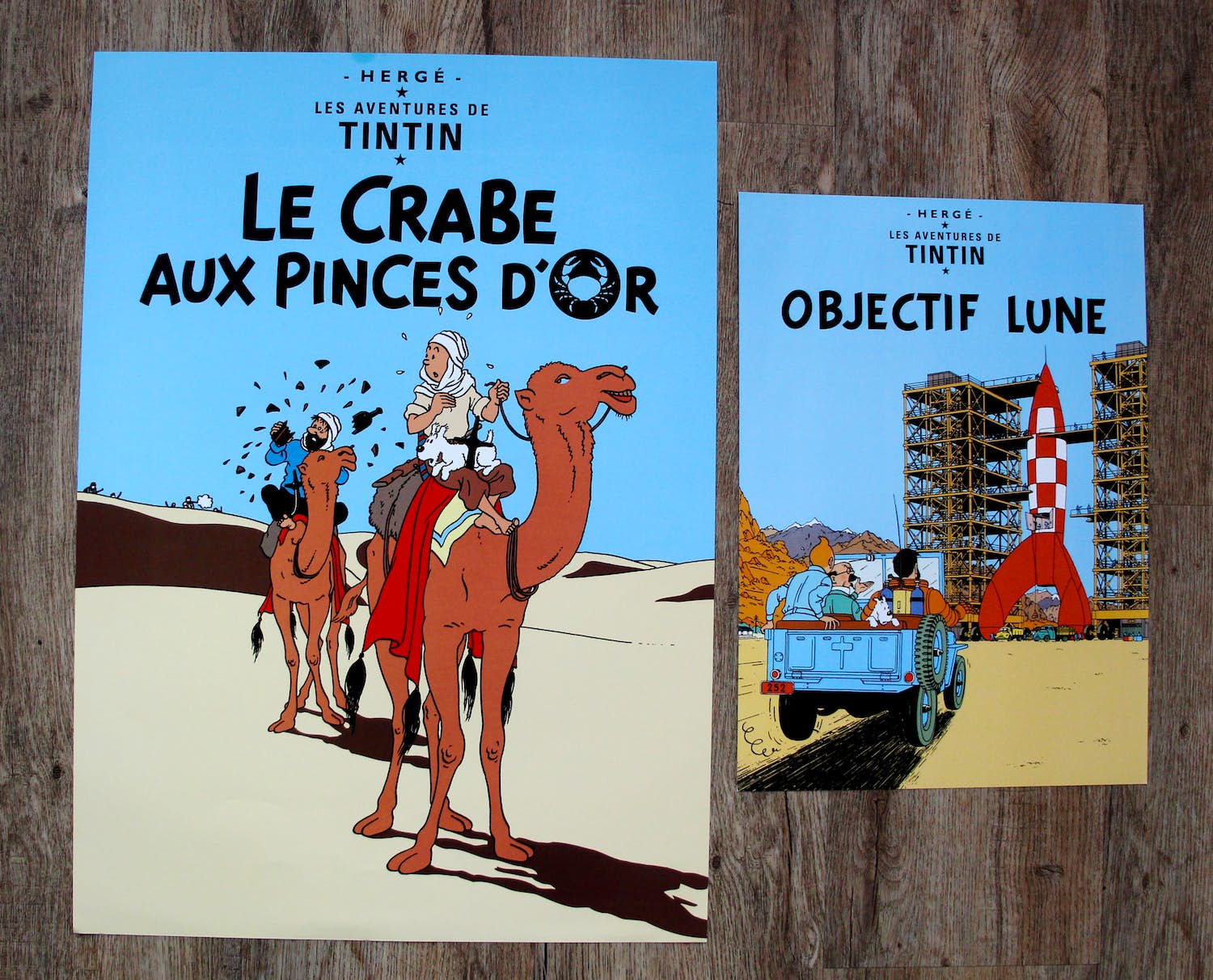 Hergé (ps.) - 2 offset affiches kuifje verkocht voor € 50!