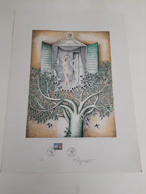 Raymond Peynet - Litho Maar loop niet naakt voor het raam, de buren houden je in de gaten kopen? Bied vanaf 45!