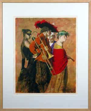 Kenne Gregoire - Zeefdruk, Muziektheater, Ingelijst verkocht voor € 50!