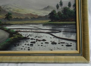 Niet of onleesbaar gesigneerd - Grote ingelijste gouache , Indisch landschap – ca. 1950 – 54 x 87 cm. kopen? Bied vanaf 1!