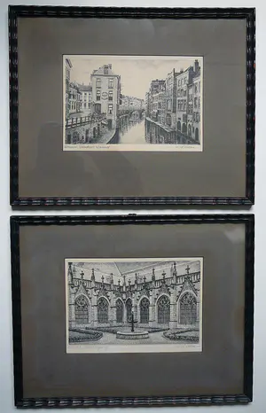 Buy Henri van de Velde - Utrecht: Donkere Gaard / Kloostergang Domkerk (2 etsen)? Bid from 50!