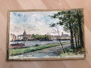 Clement Bezemer - zicht op havenstadje II kopen? Bied vanaf 25!