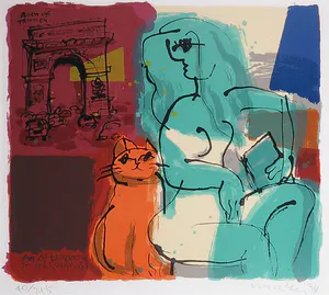 Michael Leu - Zeefdruk, An Afternoon in the Summer - Ingelijst kopen? Bied vanaf 80!