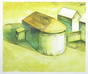 Ardi Brouwer - Litho, Een huis op het westen - Ingelijst kopen? Bied vanaf 1!