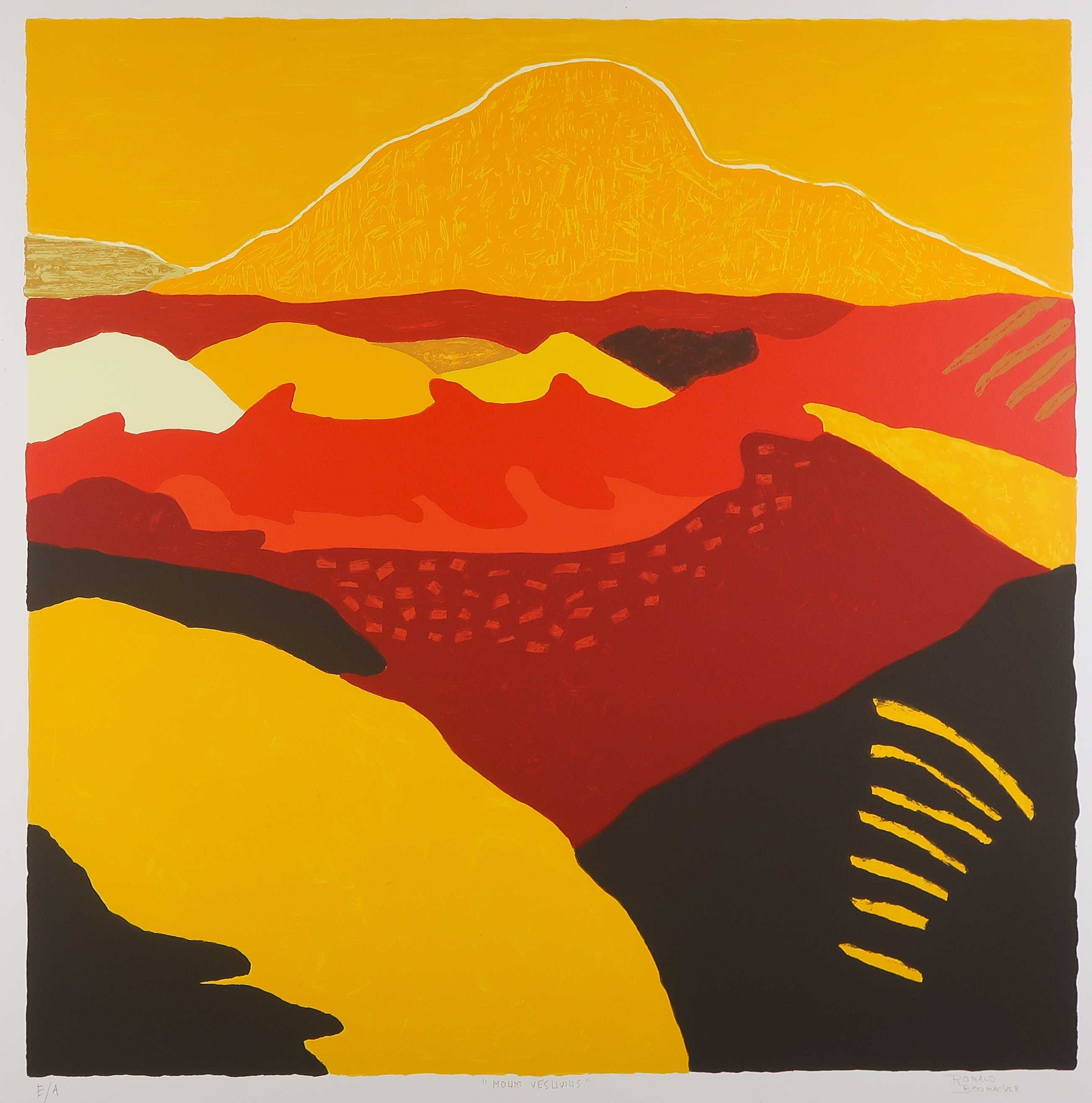 Ronald Boonacker - Zeefdruk, Mount Vesuvius (Groot!) verkocht voor € 35!